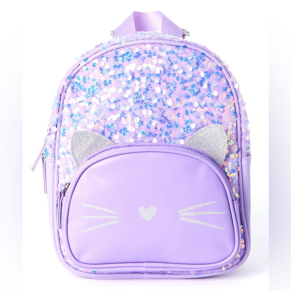 Wonder Nation Lavender Sequin Cat Sling Backpack